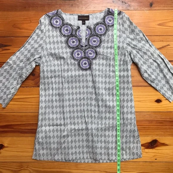 Dana Bachman Purple Embroidered Tunic Top, EUC, L - Picture 7 of 15
